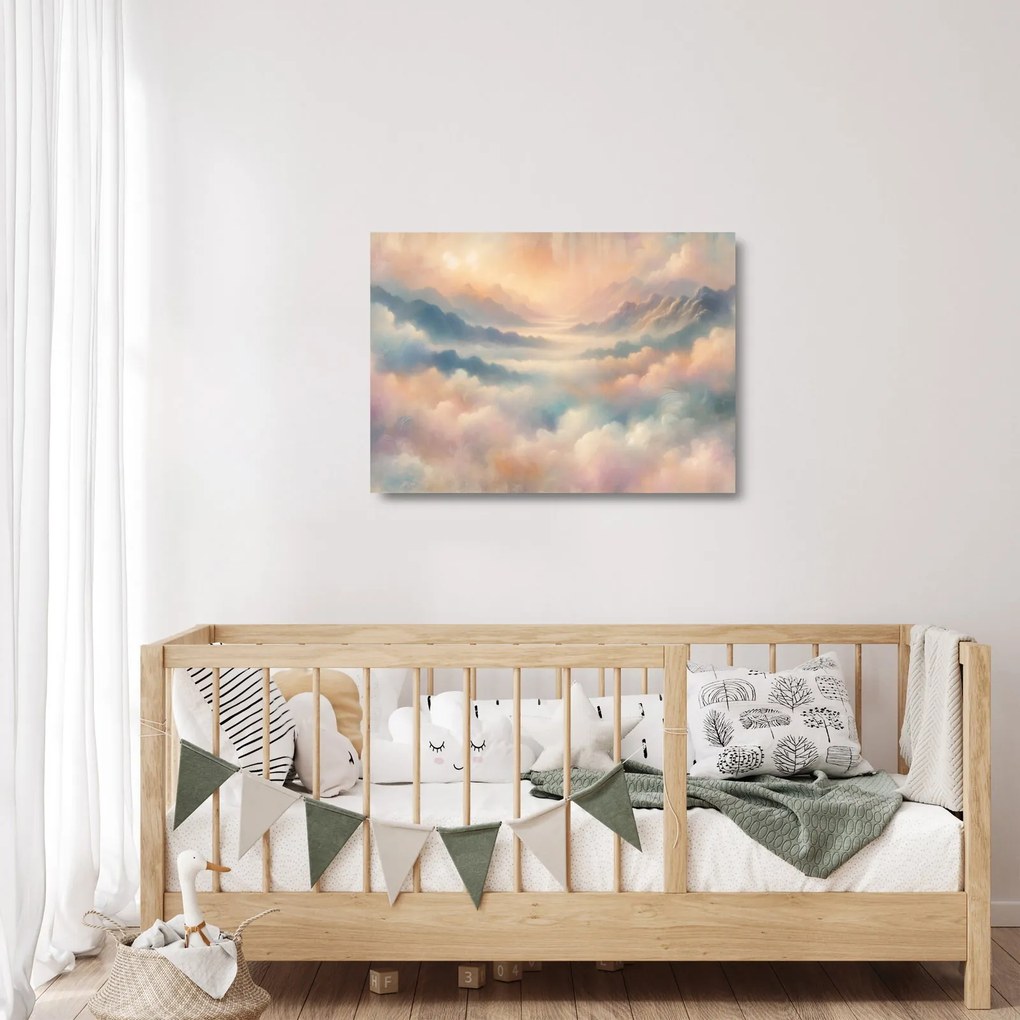 Üveg kép - Felhők (70x50 cm)