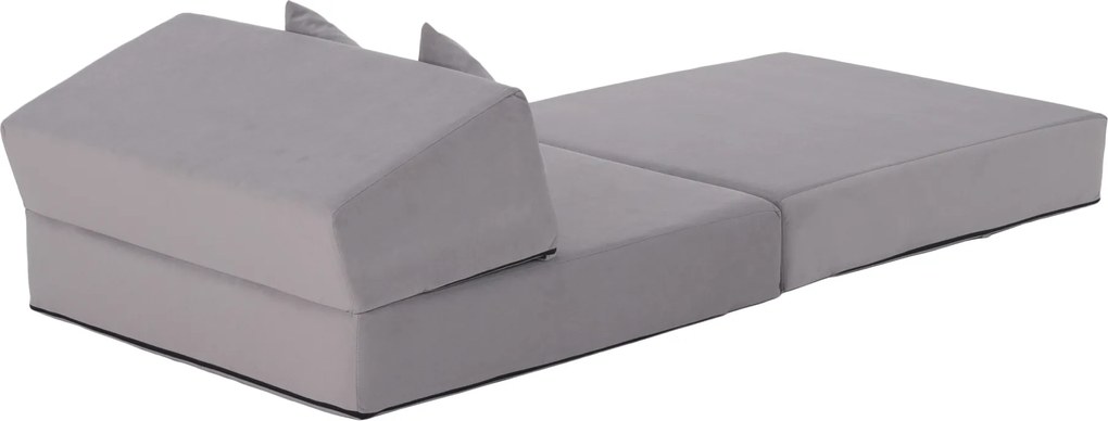 Összecsukható matrac/fotel, 2v1, világosszürke, PELOS