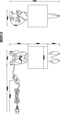 Globo 21633G Asztali lámpa, matt műanyag arany színű, fekete bársony, fekete PVC kábel, billenőkapcsoló a kábelen, ø: 180mm, M: 410mm, kábel hossza 1500mm, 1x E27 25W 230V izzó nélkül
