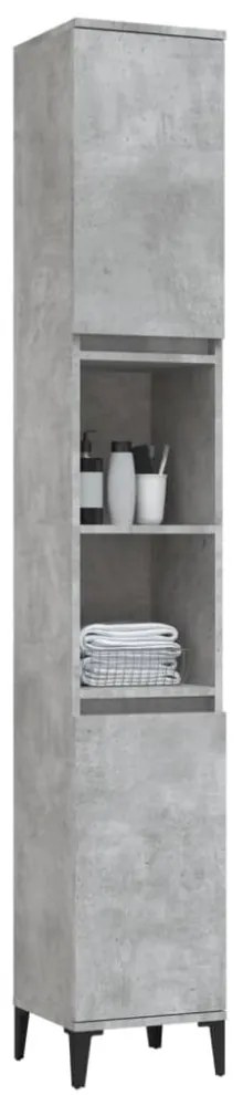 vidaXL betonszürke szerelt fa fürdőszobaszekrény 30 x 30 x 190 cm