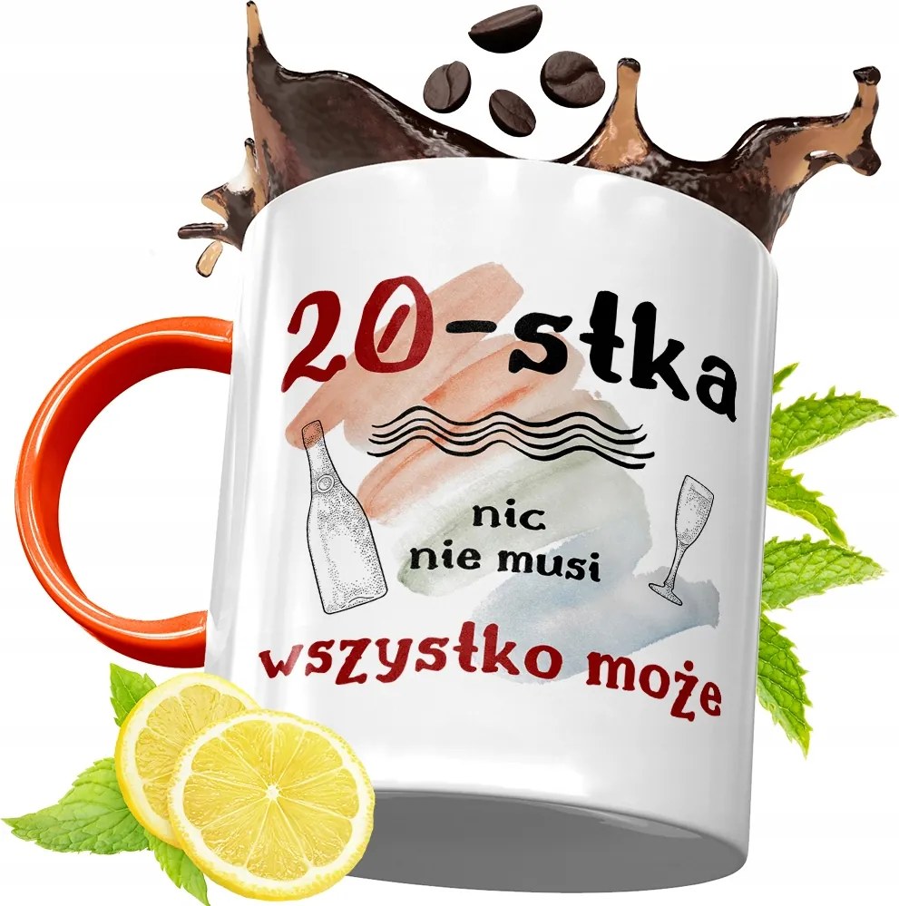 Narancssárga Szülinapi Bögre 20 20STE Ajándék fényképes nyomtatással