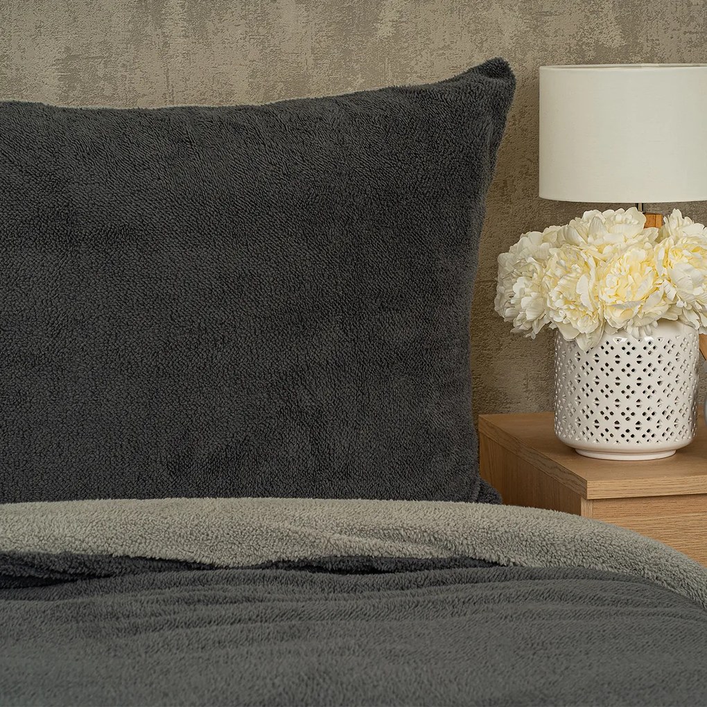 4Home Teddy gyapjú hatású ágyneműhuzat, szürke, 140 x 200 cm, 70 x 90 cm