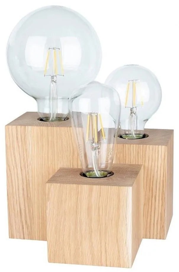 Spot-Light 2276374 - VINCENT asztali lámpa, 3xE27/15W/230V, tölgy