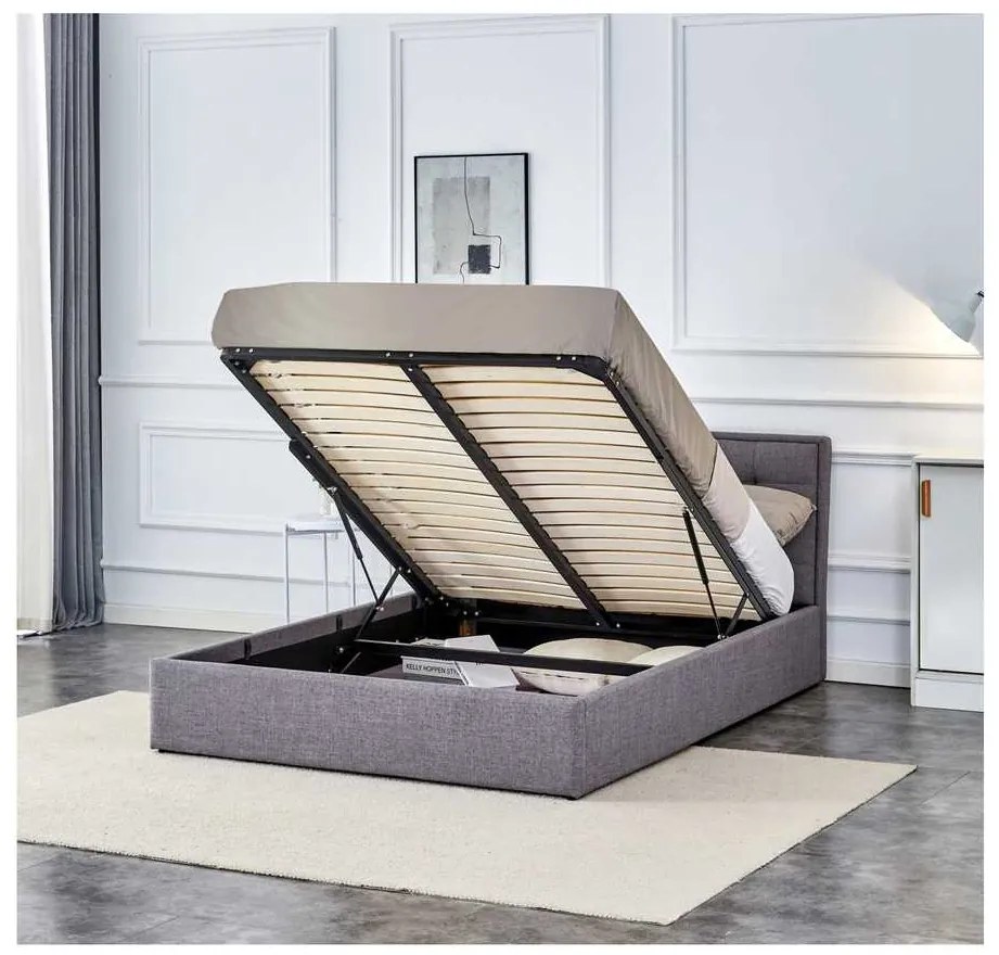 Padva ágy 140 x 200 cm, szürke