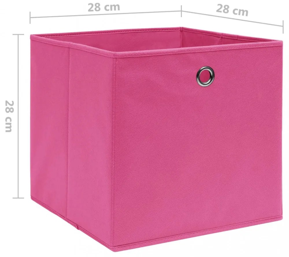 vidaXL 10 db rózsaszín nem szőtt szövet tárolódoboz 28 x 28 x 28 cm