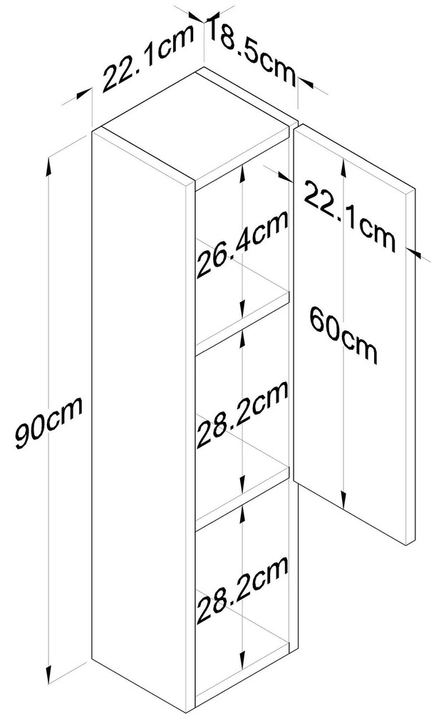 Függesztett szekrény Saponu 1 (dió)  . 1095728