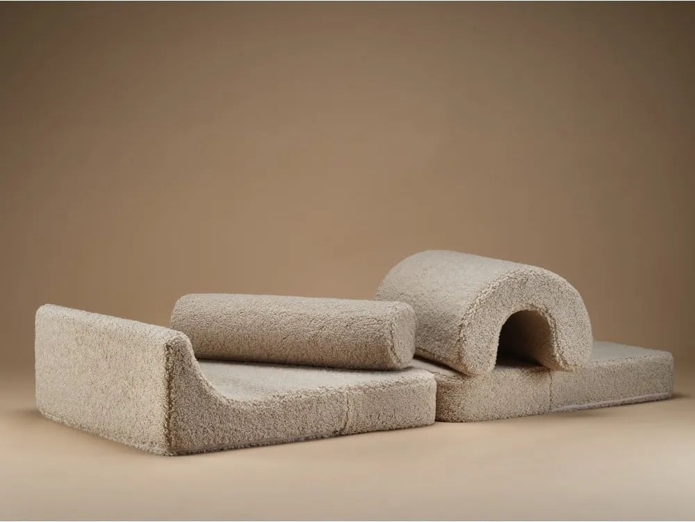 Világosbarna buklé gyerek fotel Flipster – Wigiwama