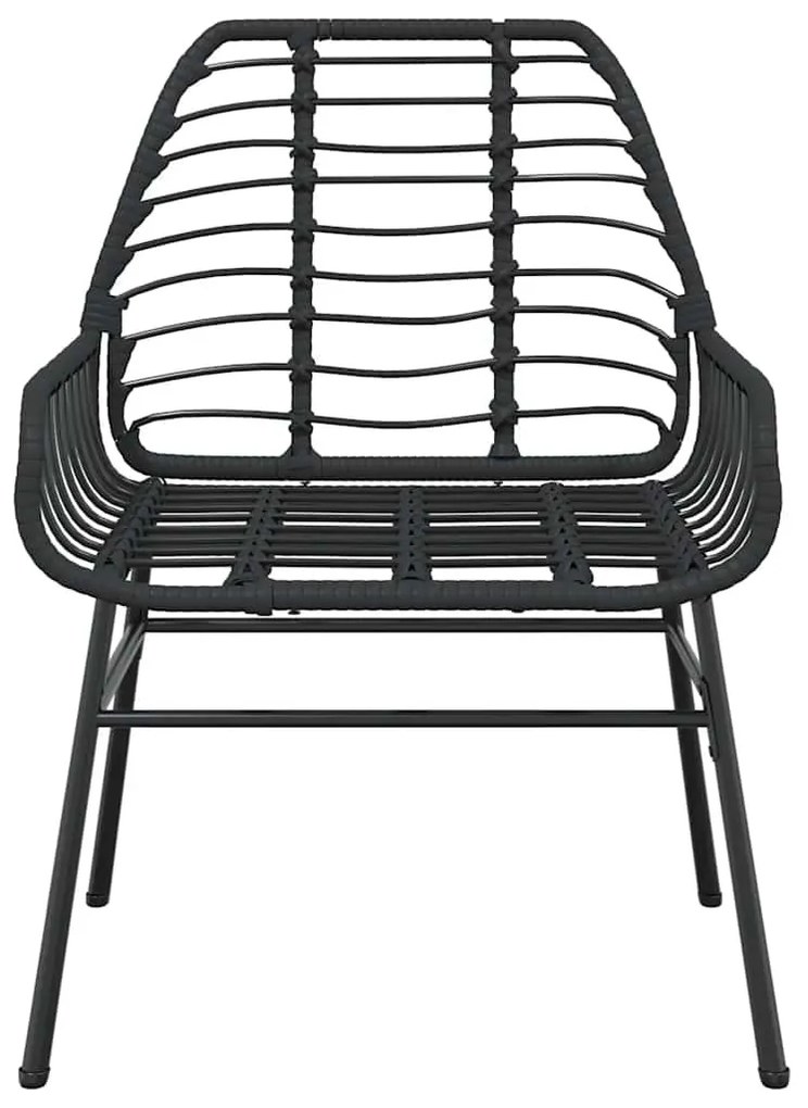 5 részes fekete polyrattan üveg kerti étkezőgarnitúra