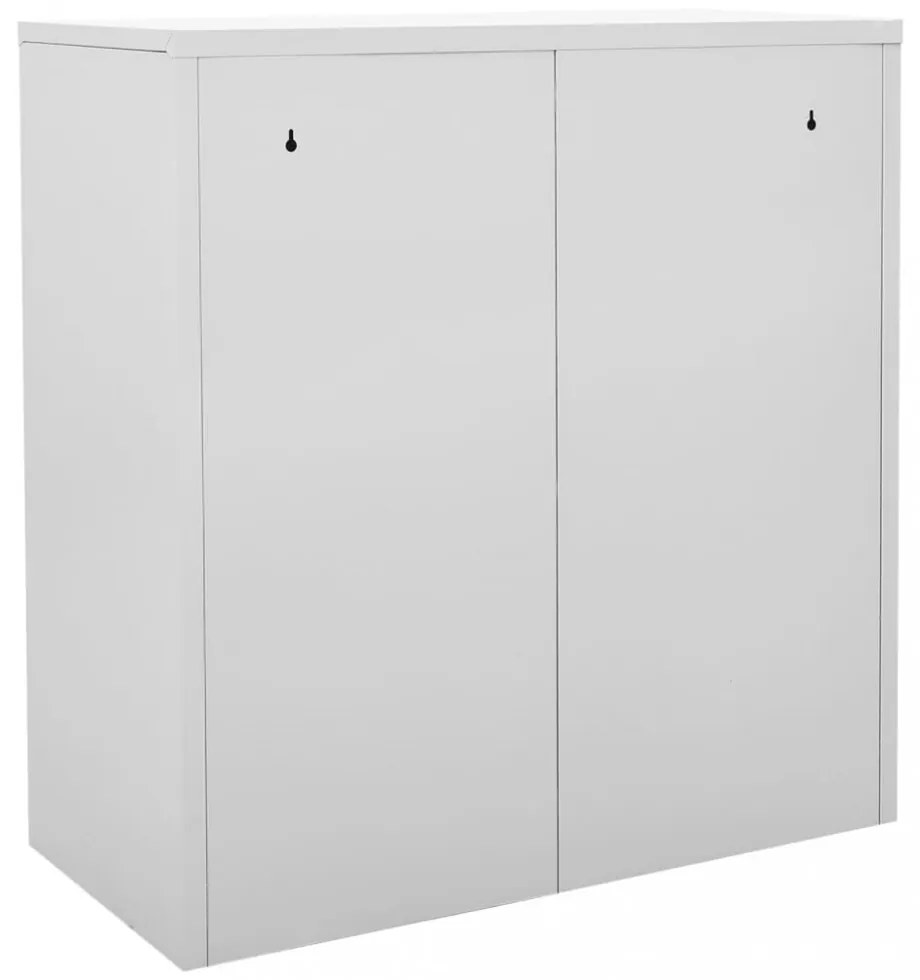 2 db világosszürke-kék acél zárható szekrény 90 x 45 x 92,5 cm