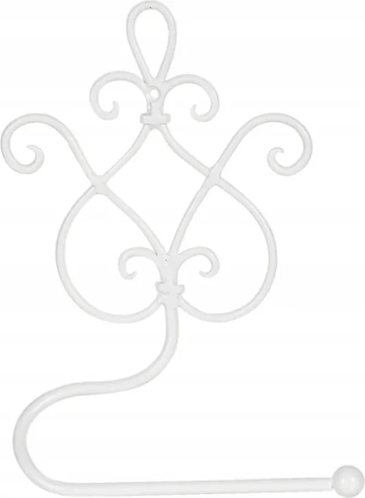 Fehér fém WC-papír tartó 17x7x22 cm