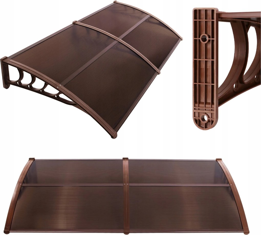 Ajtó Fölé Szerelhető Alu Polikarbonát Előtető 100x200cm Bejárati Íves Klíma