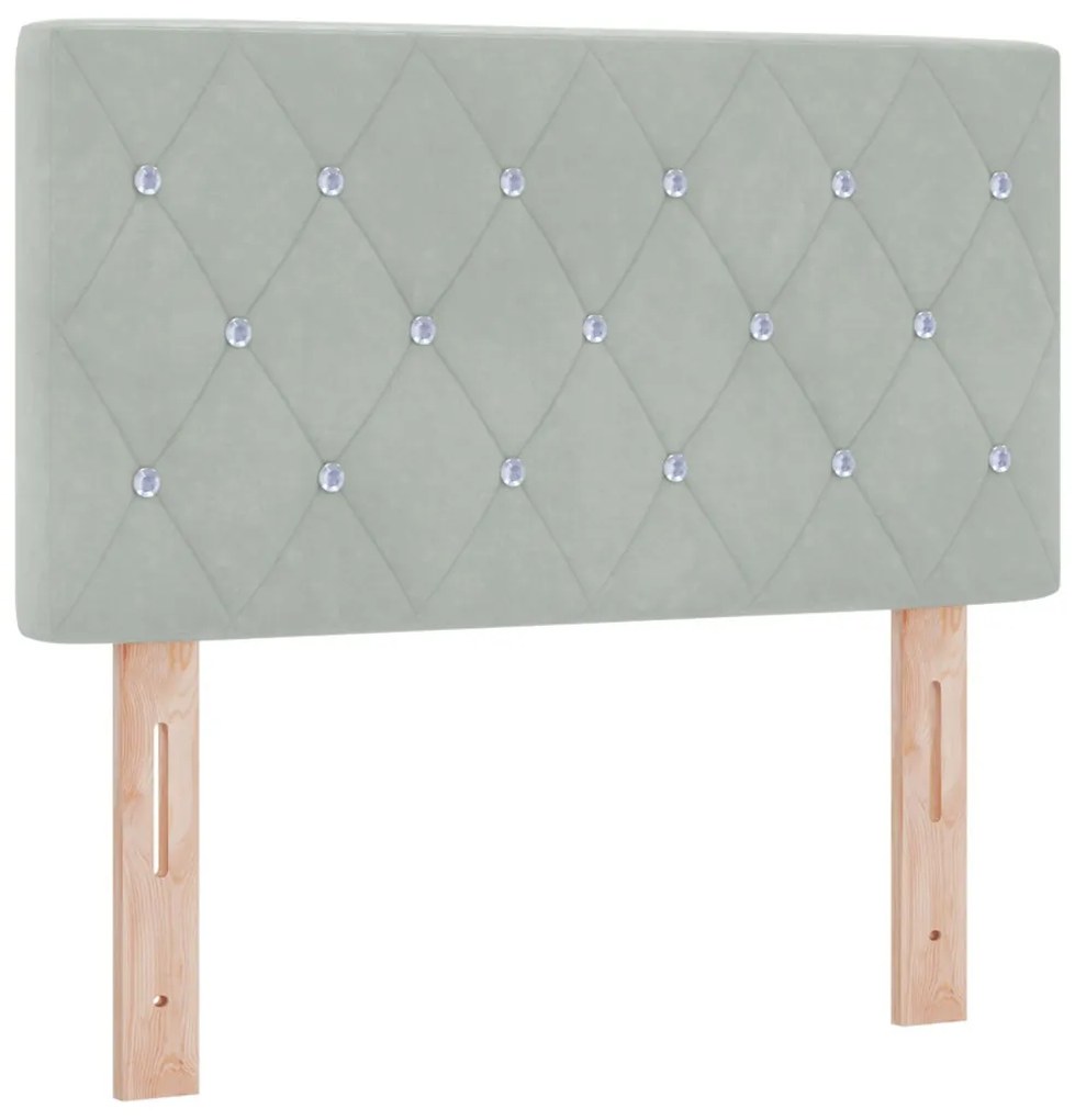 Fejtámla Kristály Gombbal Húzott Világosszürke 80 cm Akszád