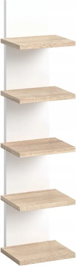 Falra Akasztható Polc 5 Szintes Könyvespolc Fehér+sonoma Tölgy Játékkönyv