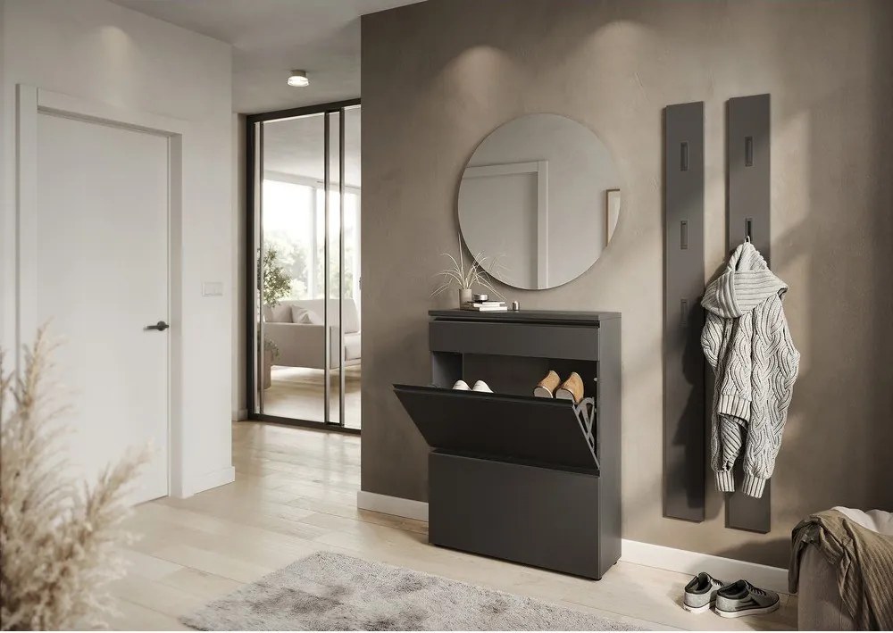 Antracitszürke cipőtartó 80x107x29 cm Baldone – Germania