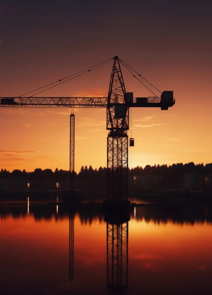 Poszter 39,5x55cm Alkonyat a daru felett