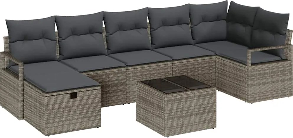 vidaXL Kanapé Szett párnával 4 pcs polirattan