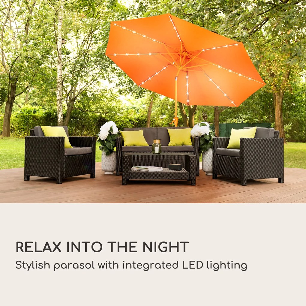 Blumfeldt Calais, Napernyő, LED, alumínium váz, poliészter huzat, UV védelem 50