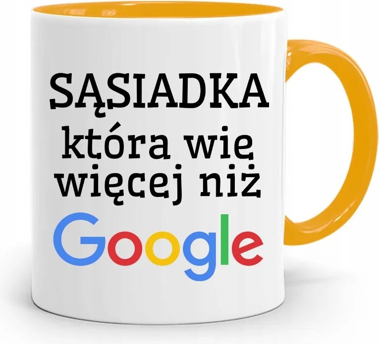 Szomszédnak Sárga Ajándék Bögre fényképes nyomtatással