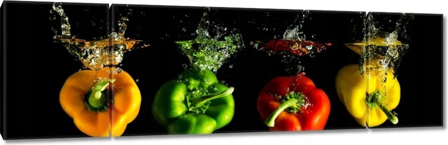 Vászonkép 170x50 Négy színes paprika