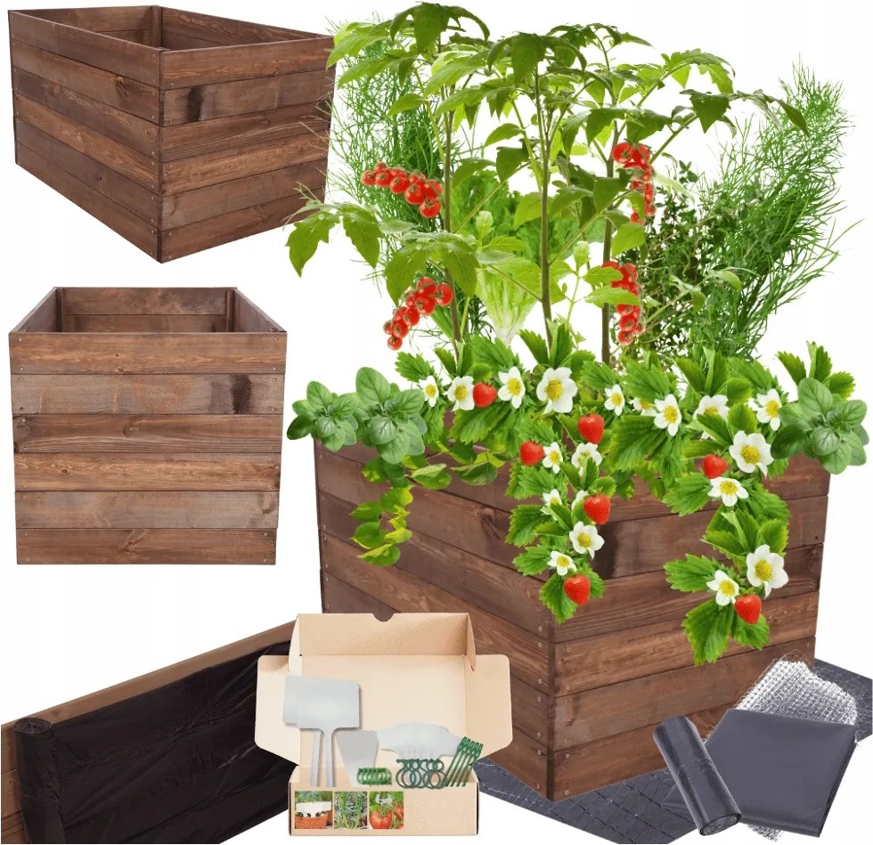 Ágyás magasított zöldséges láda virágtartó impregnáló 54x80x60