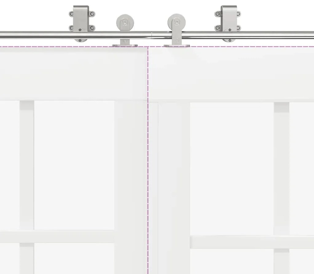 ezüstszínű rozsdamentes acél tolóajtó fémszerelék készlet 366cm