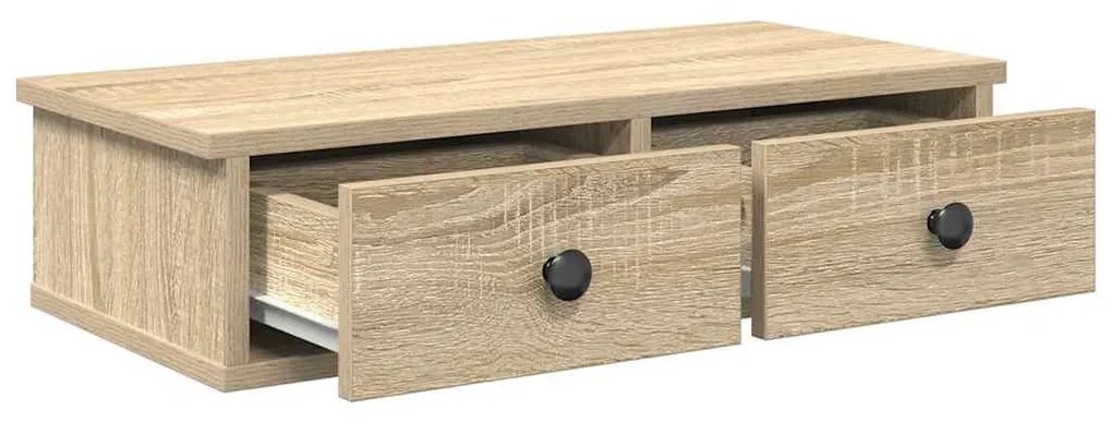 Falipolc fiókokkal sonoma tölgy 60x28x15 cm műszaki fa