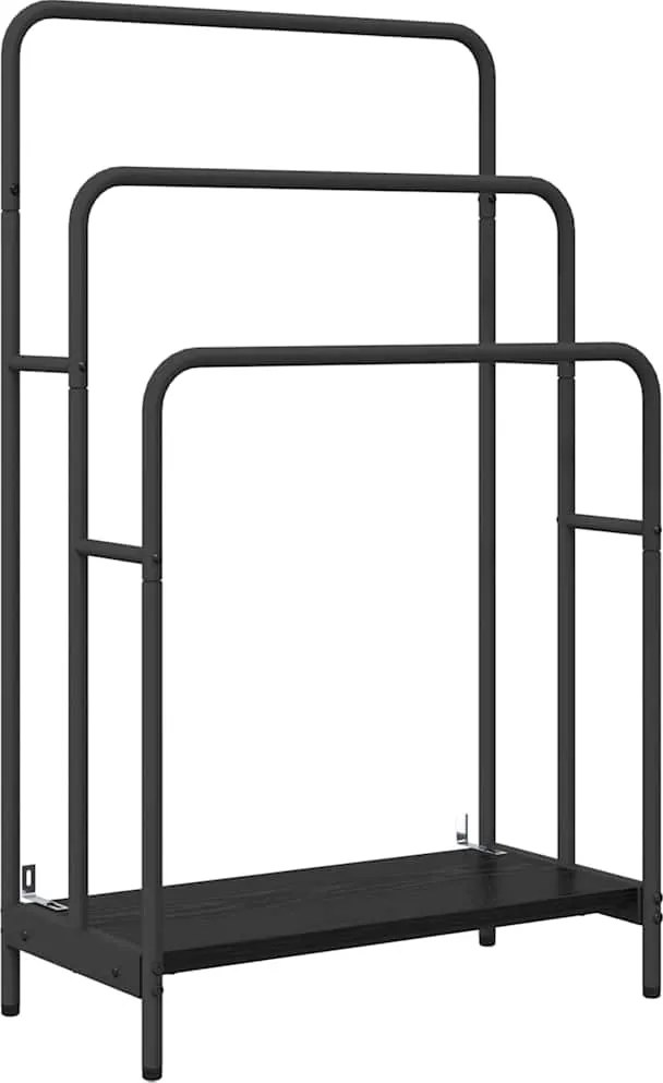 vidaXL Ruhaszárító polcokkal Fekete tölgy 60 x 30 x 100,5 cm Faanyag
