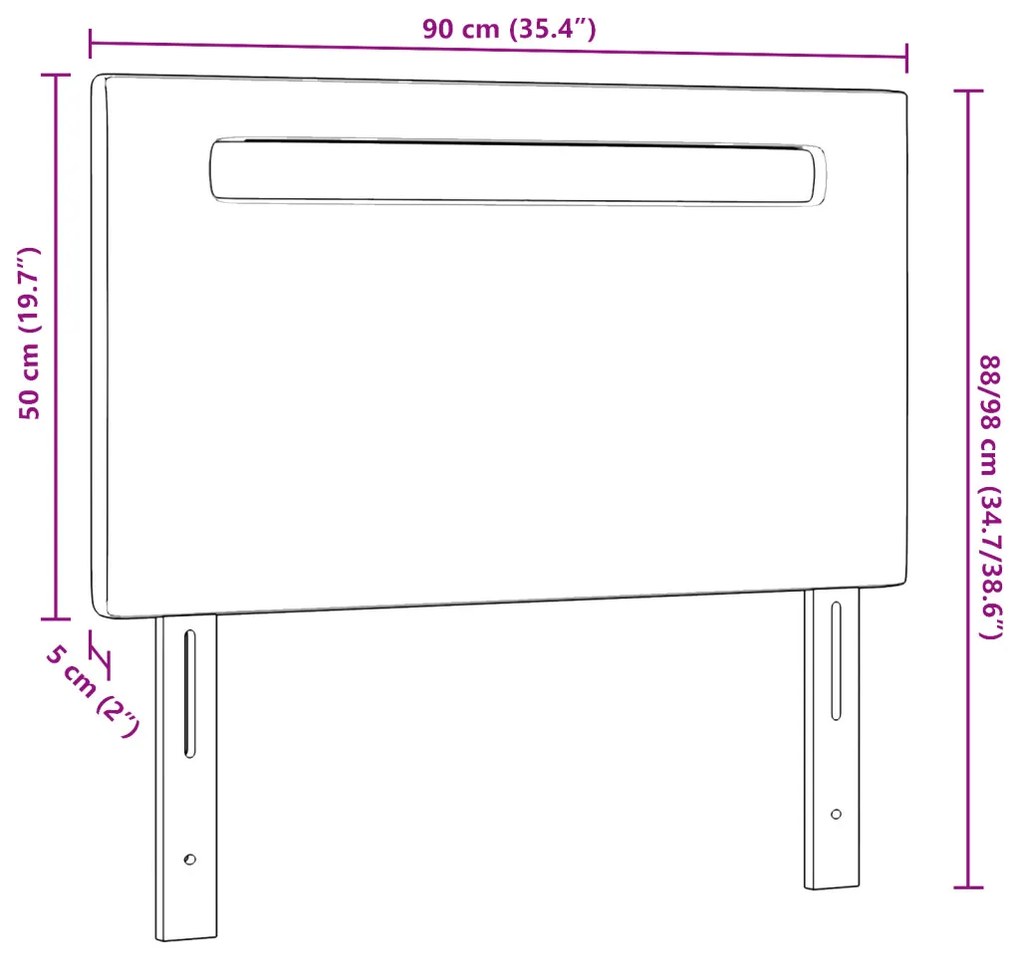 Fejtámla Egyszerű Dizájn Tiszta Fehér 90 cm Műbőr