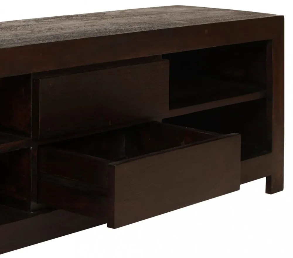 sötétbarna tömör akácfa TV-szekrény 120 x 30 x 40 cm