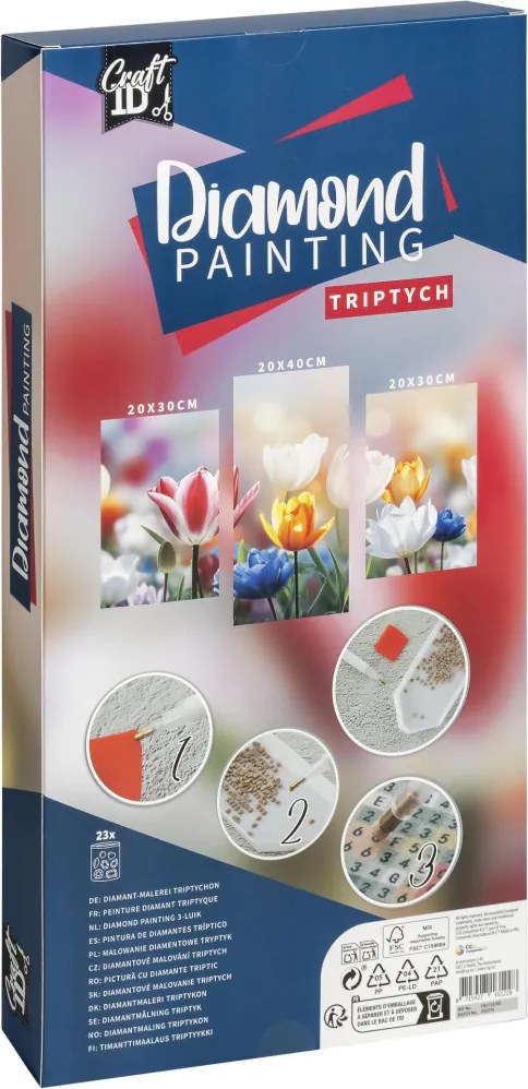 Tulipán Craft 3 részes gyémántszemes kirakó szett
