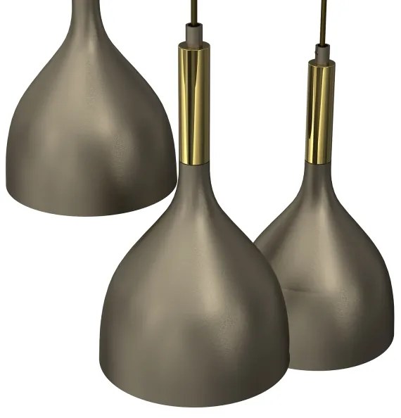 Csillár zsinóron NOAK 3xE27/15W/230V réz/arany