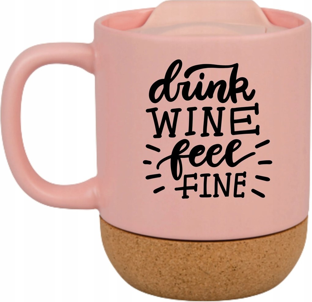 Rózsaszín Bögre Parafa Vicces Ajándék Ital Bor
