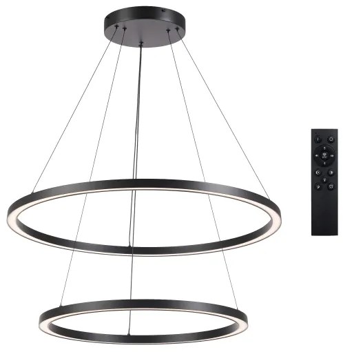 Brilagi - dimmelhető LED kábeles csillár PORTOFINO LED/98W/230V Ø 80 cm fekete + távirányító