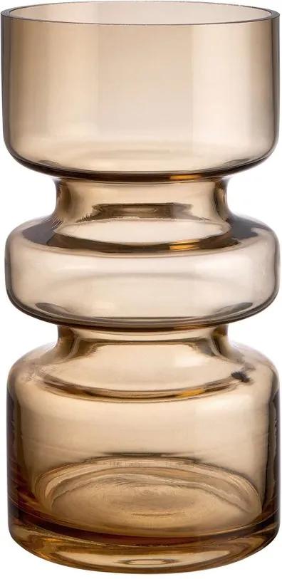 DEBBIE üveg váza, világosbarna 17 cm