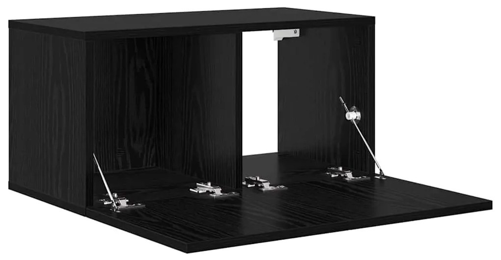 TV szekrény 3 pcs Fekete 60 x 30 x 30 cm Faanyag
