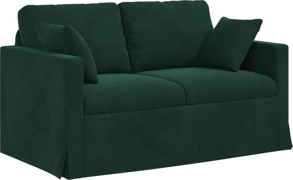 vidaXL Kanapé Sötétzöld 138 x 78 x 80 cm Bársony