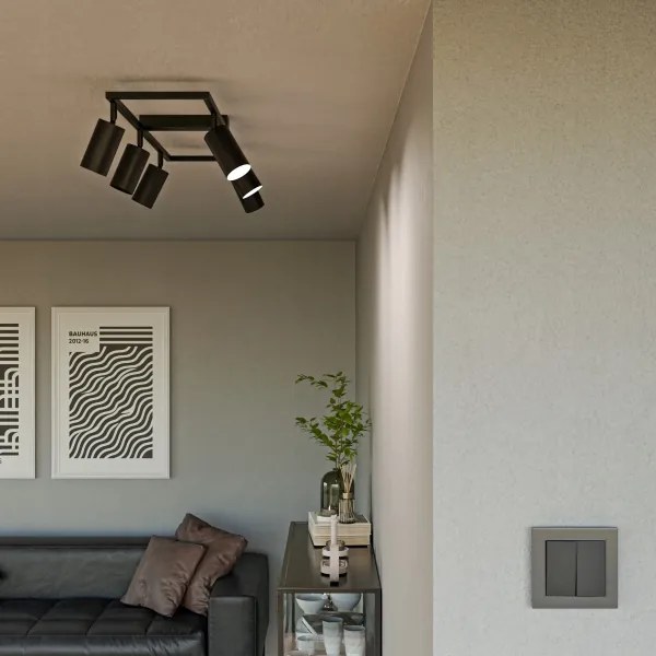 Fekete spotlámpa 6xGU10/30W/230V