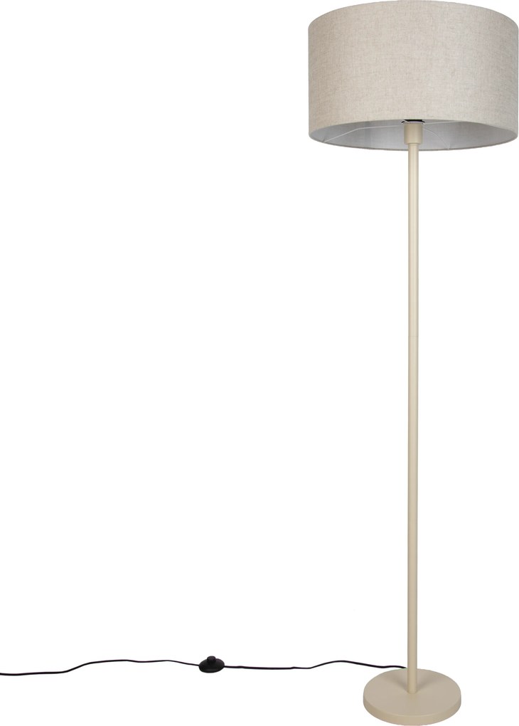 Japandi állólámpa bézs világosbarna búrával 50 cm - Simplo
