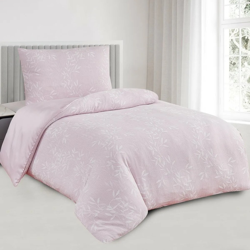 Alabama rózsaszínű jacquard ágynemű, 140 x 200 cm,70 x 90 cm