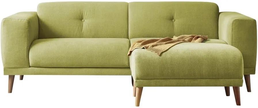 Luna zöld háromszemélyes kanapé lábtartóval - Bobochic Paris