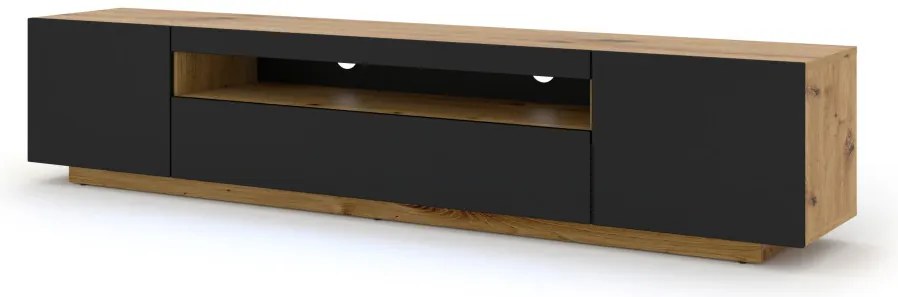 Comodă TV Aura 200 cm, culoare Stejar Artizanal / Negru