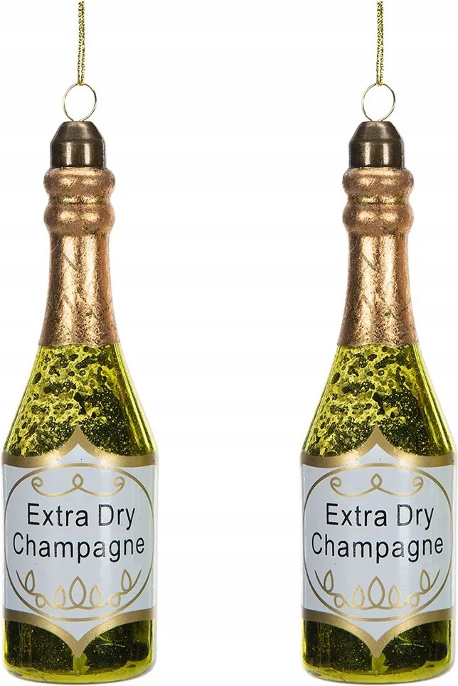 Medál Bomba Pezsgő Palack karácsonyfa vicces dísz ajándék 2 db