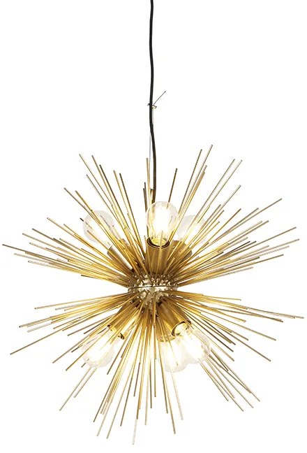 Art Deco függőlámpa arany 6-lámpás - Broom