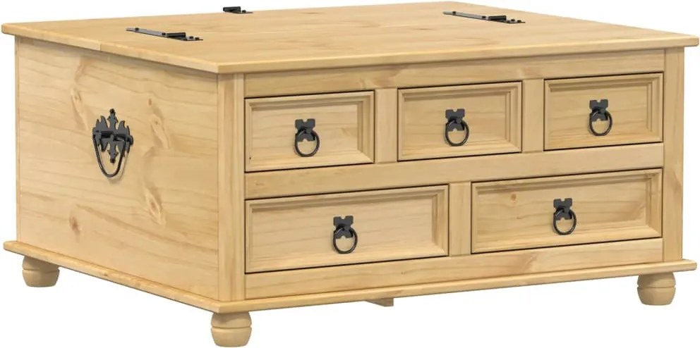 vidaXL Corona tömör fenyőfa tárolóláda 90 x 78 x 45 cm