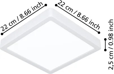 Eglo 901312-LED Mennyezeti lámpatest FUEVA LED/10,5W/230V 2700/4000/6500K 22x22 cm fehér