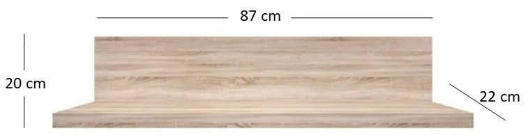 Polc 90 cm Noella (szonoma tölgy). 1053131