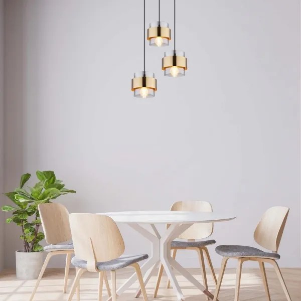 Globo 15560-3H - MILEY 3xE27/60W függeszték fekete/antik réz