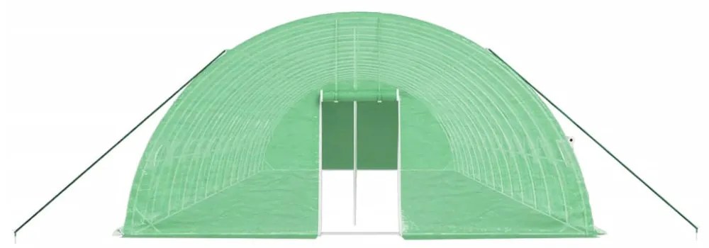 zöld acélvázas melegház 84 m² 14 x 6 x 2,85 m