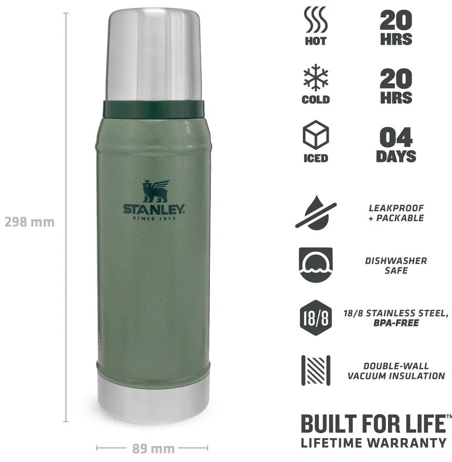 Zöld termosz bögrével 750 ml – Stanley