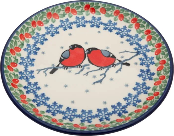 Desszerttányér 16 cm Művészi kerámia Bolesławiec egyedi U5179 Gile